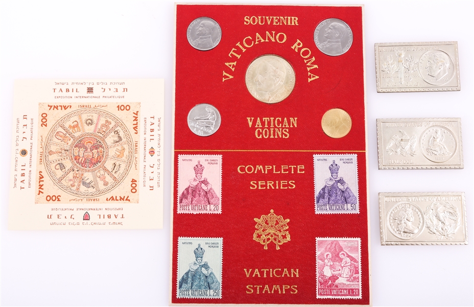 COMMEMORATIVE STAMPS & NUMISTAMP SILVERTONE MEDALLIONS