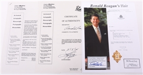 RONALD REAGAN HAIR SAMPLE WITH COA FROM LOUIS MUSHRO 