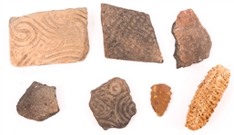 GROUND FIND SOUTHEASTERN US POTTERY SHERDS & ITEMS 