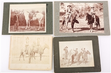 EARLY 1900s COWBOYS & HORSES CABINET CARDS - LOT OF 4