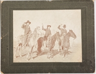 EARLY 1900's COWBOYS & HORSES CABINET CARDS - LOT OF 4