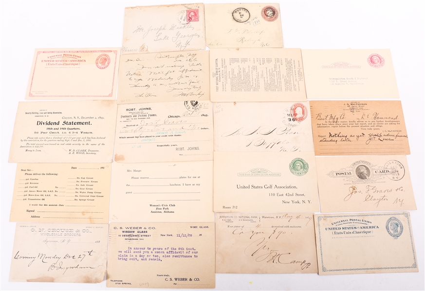 LATE 19TH C. AND EARLY 20TH C. POSTAL CARDS 