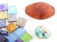 QUARTZ SPHERE, ROCK MINERAL SPECIMENS & MOSAIC GLASS TILES