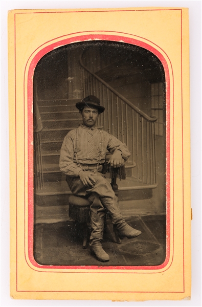 CIVIL WAR CONFEDERATE CAVALRYMAN TINTYPE 