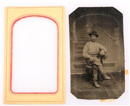 CIVIL WAR CONFEDERATE CAVALRYMAN TINTYPE 
