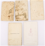 CARTE DE VISITES CIVIL WAR NOTABLE FIGURES - LOT OF 5