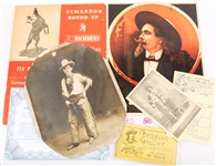 WILD WEST SHOW IMAGES CABINET CARD, TICKET STUB, SOUVENIR