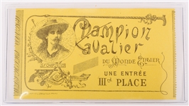 WILD WEST SHOW IMAGES CABINET CARD, TICKET STUB, SOUVENIR