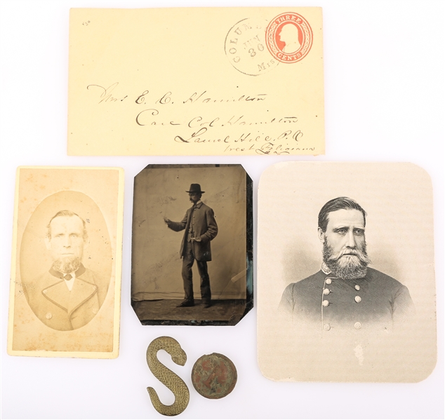 CIVIL WAR CONFEDERATE IMAGES & RELICS GROUPING