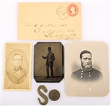 CIVIL WAR CONFEDERATE IMAGES & RELICS GROUPING