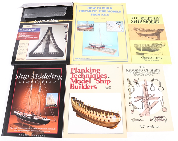 BOOKS ON MODEL SHIP BUILDING & LOOM-A-LINE TOOL