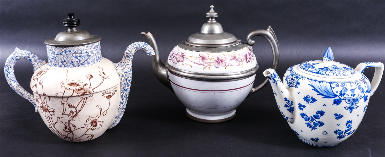 LATE 19TH & 20TH C. TEAPOTS - LOT OF 3