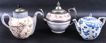 LATE 19TH & 20TH C. TEAPOTS - LOT OF 3