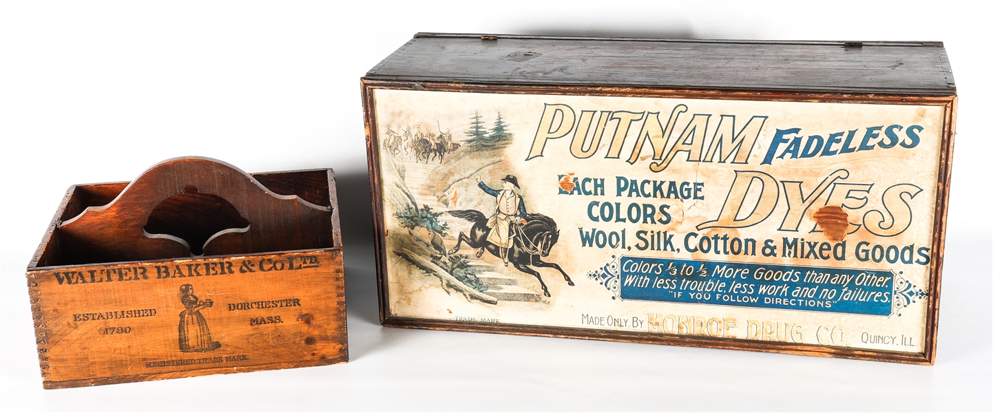 PUTNAM DYES & WALTER BAKER CO WOODEN PRODUCT DISPLAYS