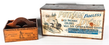 PUTNAM DYES & WALTER BAKER CO WOODEN PRODUCT DISPLAYS