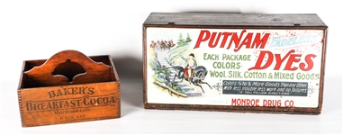 PUTNAM DYES & WALTER BAKER CO WOODEN PRODUCT DISPLAYS