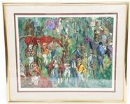 LEROY NEIMAN SIGNED BEFORE THE RACE FRAMED SERIGRAPH