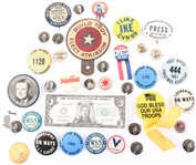 POLITICAL BUTTONS, EMPLOYEE BADGES, & MORE