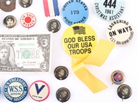 POLITICAL BUTTONS, EMPLOYEE BADGES, & MORE