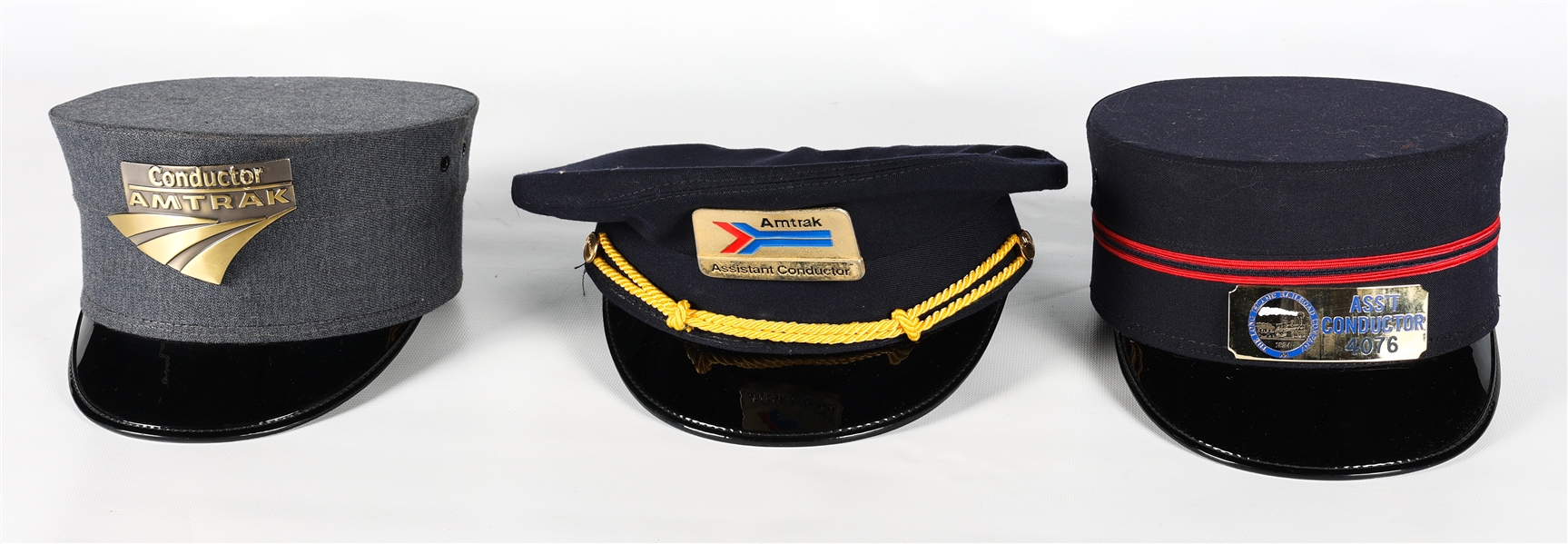 RAILWAY CONDUCTOR HATS - LOT OF 3