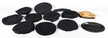 US MILITARY NAVY BERET HATS & SIDE CAP - LOT OF 12
