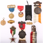 BROTHERHOOD RAILROAD TRAINMEN, FIREMAN BADGES & RIBBONS