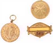 BROTHERHOOD RAILROAD TRAINMEN, FIREMAN BADGES & RIBBONS
