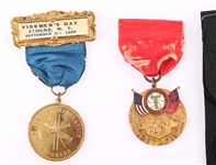 BROTHERHOOD RAILROAD TRAINMEN, FIREMAN BADGES & RIBBONS