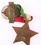 BROTHERHOOD RAILROAD TRAINMEN, FIREMAN BADGES & RIBBONS
