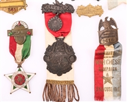 BROTHERHOOD RAILROAD TRAINMEN, FIREMAN BADGES & RIBBONS