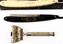 SHAVING GROUPING - STRAIGHT RAZORS & SAFETY RAZOR 