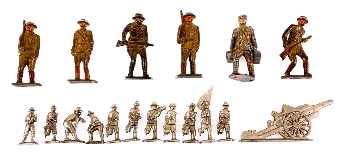 CAST IRON TOY SOLDIERS & CANNON