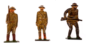 CAST IRON TOY SOLDIERS & CANNON
