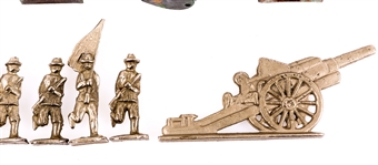 CAST IRON TOY SOLDIERS & CANNON