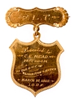 INDEPENDENT ORDER OF ODD FELLOWS 14K GOLD MEDAL BADGE