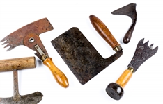 EARLY 20TH C. METAL & WOOD EDGED HAND TOOLS 