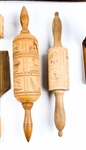 EARLY 20TH C. CARVED WOODEN KITCHEN & HOUSEHOLD TOOLS