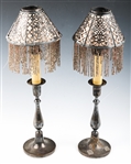 GORHAM STERLING SILVER LAMPSHADE CANDLESTICKS