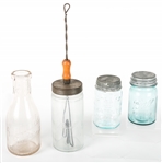 20TH C. GLASS & METAL FRUIT & CANNING TOOLS