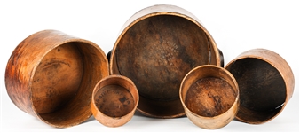 19TH C. WOODEN DANIEL CRAGIN GRAIN MEASURING CONTAINERS