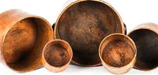 19TH C. WOODEN DANIEL CRAGIN GRAIN MEASURING CONTAINERS