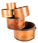 19TH C. WOODEN DANIEL CRAGIN GRAIN MEASURING CONTAINERS