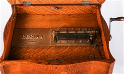 REGINA MUSIC BOX PLAYER WITH MATCHING TABLE STAND