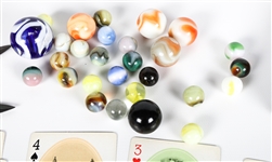 RAILWAY PLAYING CARDS, DICE, MARBLES, CUE BALLS & MORE