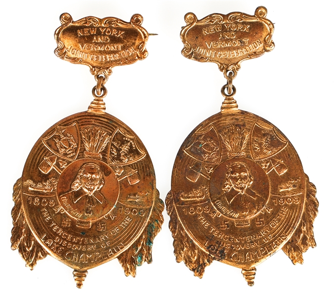 1909 LAKE CHAMPLAIN NY & VERMONT CELEBRATION MEDALS