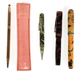 CROSS 14K GF BALL POINT PEN & BAKELITE FOUNTAIN PENS