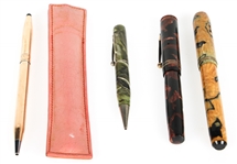 CROSS 14K GF BALL POINT PEN & BAKELITE FOUNTAIN PENS