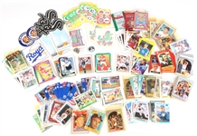 SPORTS CARDS, STICKERS, PINS - BASEBALL, FOOTBALL, BASKETBALL