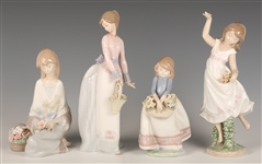LLADRO PORCELAIN FIGURINES - LOT OF FOUR