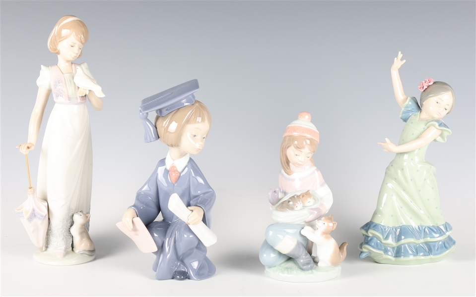 LLADRO PORCELAIN FIGURINES - LOT OF FOUR